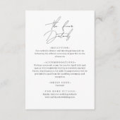 Klassieke stijlvolle zwart-wit bruiloft details informatiekaartje (Voorkant)