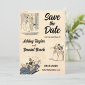  klassieke stille aardbruiloft sparen de datum kaart (Staand voorkant)