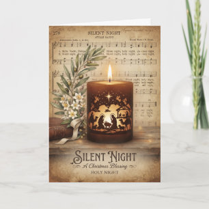 Klassieke Stille Nacht Kaars Kaart