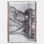 Klassieke Stilleven Potlood Tekening Gooi Deken (Voorkant Verticaal)