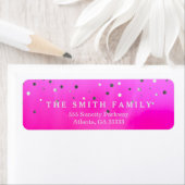 Klassieke Stippen Modern Roze Etiket (Insitu)