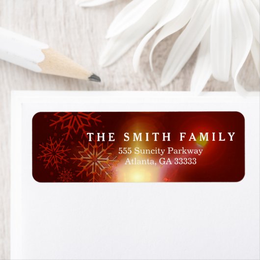 Klassieke Stippen Moderne kerstsnowflake Etiket (Insitu)