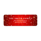 Klassieke Stippen Moderne Rode Sneeuwvlok Kerstmis Etiket (Voorkant)