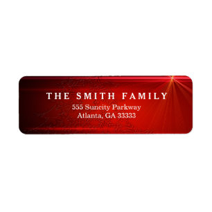 Klassieke Stippen Moderne Rode Snowflake kerst Etiket