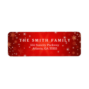 Klassieke Stippen Moderne Rode Snowflake kerst Etiket