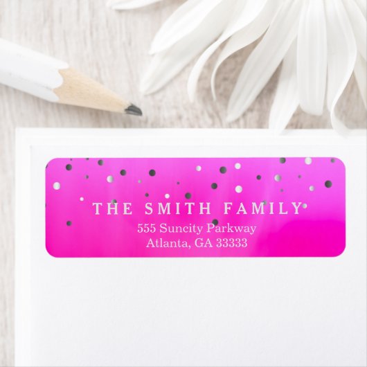 Klassieke Stippen Moderne Roze Etiket (Insitu)