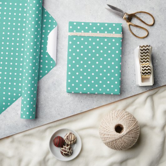 Klassieke Stippen Wit - Bluegrass Groen Cadeaupapier (Crafts)