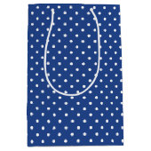 Klassieke Stippen Wit - Echt Blauw Medium Cadeauzakje (Voorkant)
