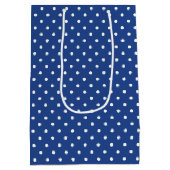 Klassieke Stippen Wit - Echt Blauw Medium Cadeauzakje (Achterkant)