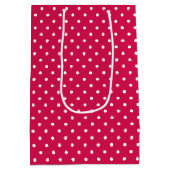 Klassieke Stippen Wit - Framboos Rood Medium Cadeauzakje (Achterkant)