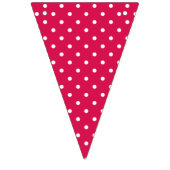 Klassieke Stippen Wit - Framboos Rood Vlaggetjes (Derde vlag)