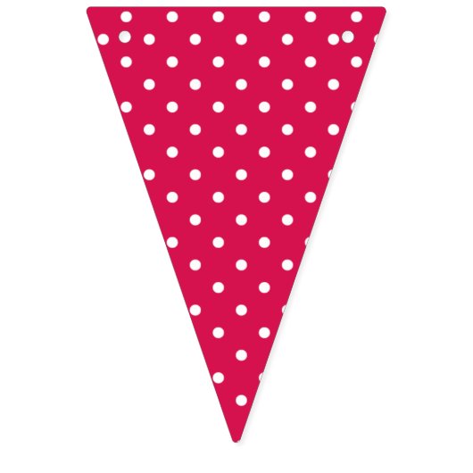 Klassieke Stippen Wit - Framboos Rood Vlaggetjes (Eerste vlag)