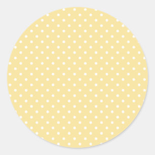 Klassieke Stippen Wit - Kanarie Geel Ronde Sticker