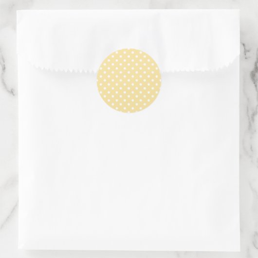 Klassieke Stippen Wit - Kanariegeel Ronde Sticker (Tas)