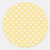 Klassieke Stippen Wit - Kanariegeel Ronde Sticker (Voorkant)