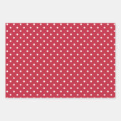 Klassieke Stippen Wit - Kersenrood Inpakpapier Vel (Voorkant)