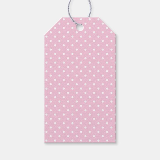 Klassieke Stippen Wit - Licht Roze Cadeaulabel (Voorkant)