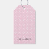 Klassieke Stippen Wit - Licht Roze Cadeaulabel (Achterkant)