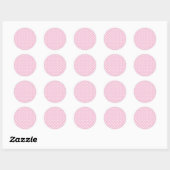 Klassieke Stippen Wit - Licht Roze Ronde Sticker (Vel)
