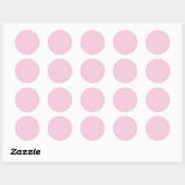 Klassieke Stippen Wit - Licht Roze Ronde Sticker (Vel)