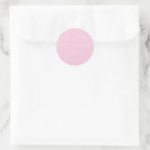 Klassieke Stippen Wit - Licht Roze Ronde Sticker (Tas)
