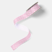 Klassieke Stippen Wit - Licht Roze Satijnen Lint (Achterkant)