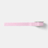 Klassieke Stippen Wit - Licht Roze Satijnen Lint (Voorkant)