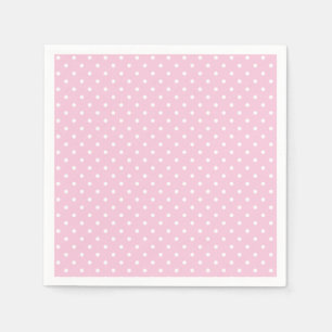 Klassieke Stippen Wit - Licht Roze Servet
