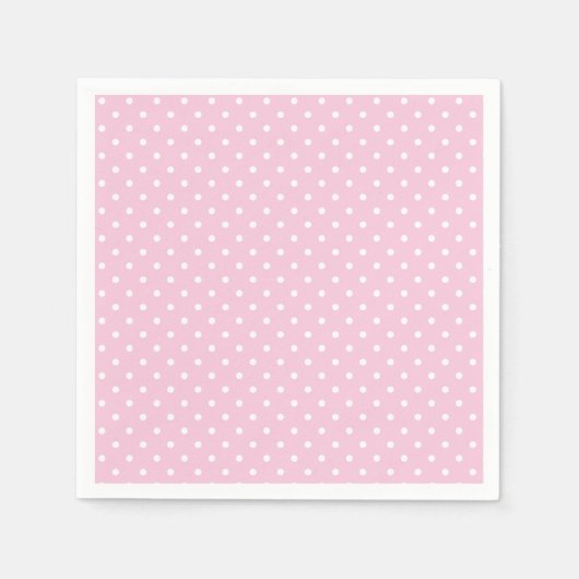 Klassieke Stippen Wit - Licht Roze Servet (Voorkant)
