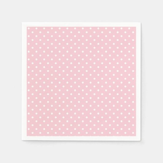 Klassieke Stippen Wit - Roze Servet (Voorkant)