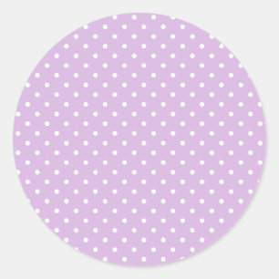Klassieke Stippen Wit - Zachte Lilac Ronde Sticker