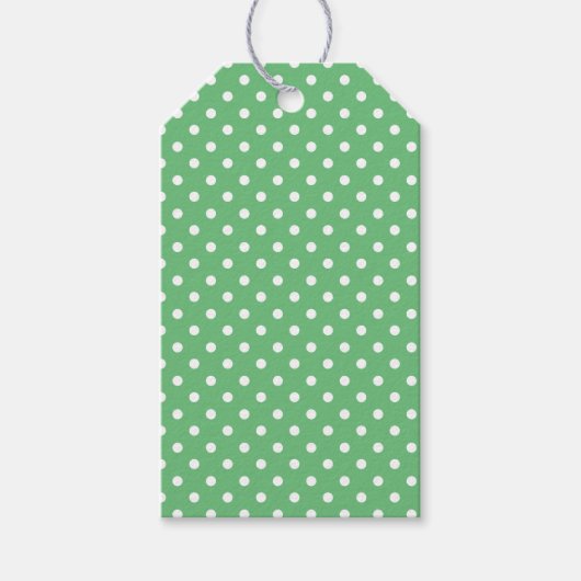 Klassieke Stippen Wit - Zomer Groen Cadeaulabel (Voorkant)
