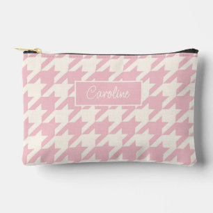 Klassieke Stof Roze Blush Roze Houndstooth Patroon Etui