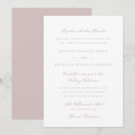 Klassieke Stof Roze Blush Roze Schrift Huwelijk Kaart