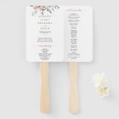 Klassieke Stof Roze Roos Bloemige Trouw  Handwaaier (Voorkant en achterkant)