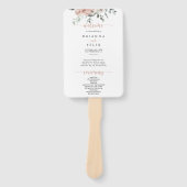 Klassieke Stof Roze Roos Bloemige Trouw  Handwaaier (Voorkant)