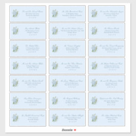 Klassieke Stofblauwe Huwelijks Gast Adreslabels Sticker