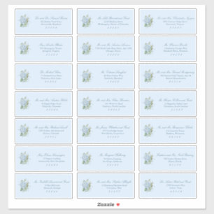 Klassieke Stofblauwe Huwelijks Gast Adreslabels Sticker