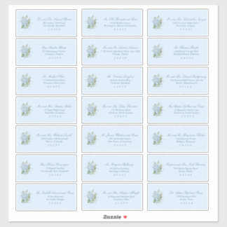 Klassieke Stofblauwe Huwelijks Gast Adreslabels Sticker