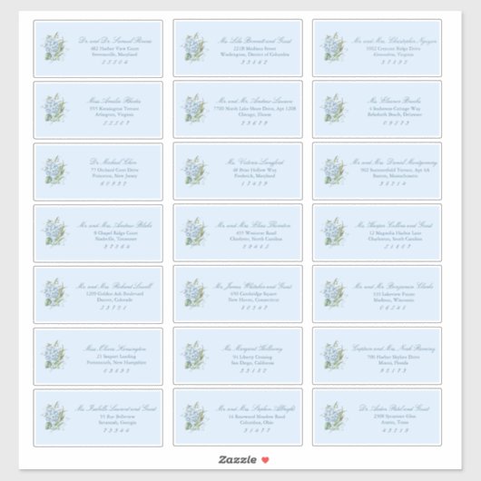 Klassieke Stofblauwe Huwelijks Gast Adreslabels Sticker (Vel)