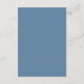 Klassieke Stofblauwe Minimalistische Trouw-QR-code RSVP Kaartje (Achterkant)