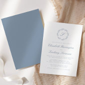 Klassieke Stofblauwe Monogram Krans Script Kaart