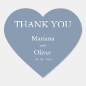 Klassieke stoffige blauwe bruiloft hart sticker (Voorkant)