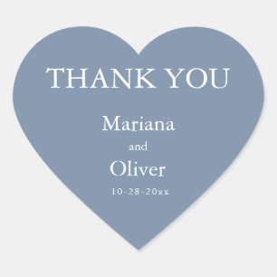 Klassieke stoffige blauwe bruiloft hart sticker