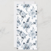 Klassieke Stoffige Blauwe Grijze Bloemen Bruiloft  (Achterkant)