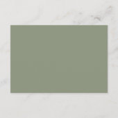 Klassieke stoffige groene script huwelijksinformat informatiekaartje (Achterkant)