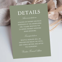 Klassieke stoffige groene script huwelijksinformat