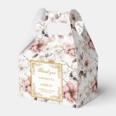 Klassieke stoffige roze gouden bloemen bruiloft fa bedankdoosjes (Voorkant Zijde)