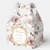 Klassieke stoffige roze gouden bloemen bruiloft fa bedankdoosjes