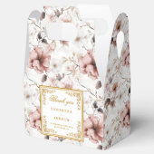 Klassieke stoffige roze gouden bloemen bruiloft gu bedankdoosjes (Geopend)